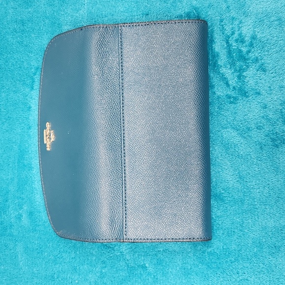 Coach Pebbled Leather Ink Blue Wallet - Picture 5 of 6